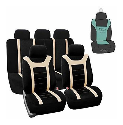 Fh Group Car Seat Covers Combo Sports Full Set Beige 91wcm