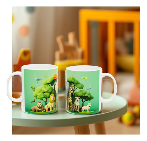Tazas Personalizadas Animales Dibujos Animados Jardín Caja I