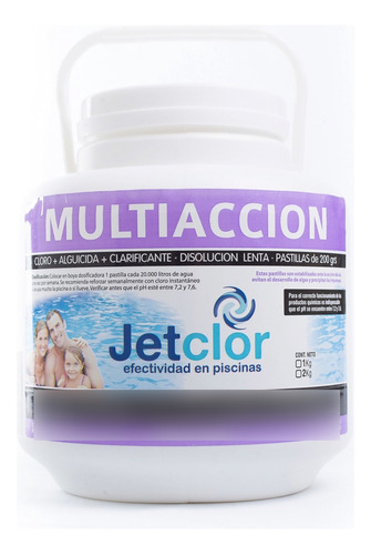 Pastillas 200 Grs De Cloro Multiaccion Jetclor - Por 5 Kilos