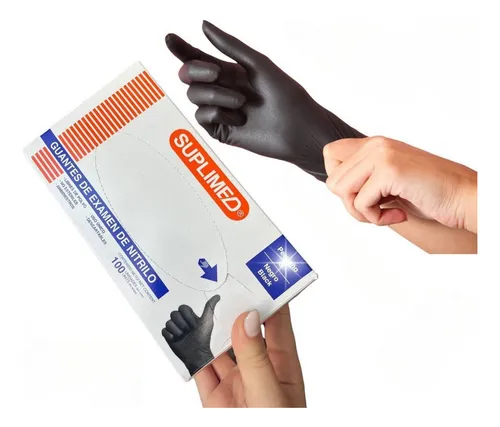 comprar Guantes Nitrilo Negro Resistente Reforzado Caja 100u Calidad