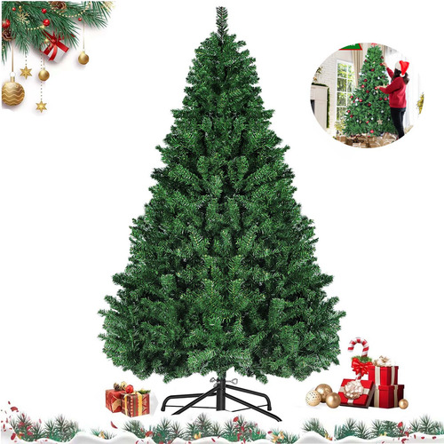 1.8m De Árbol De Navidad Artificial Verde Pino 960 Ramas