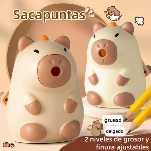 Sacapuntas Con Forma De Capibara Con Pegatinas