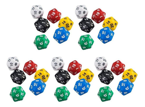 De 30pcs D20 Gaming Veinte Caras Die Para Rpg D&d Seis