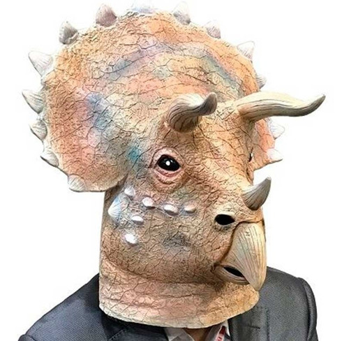 Máscara De Látex Triceratops Disfraz Halloween Upd Egresados