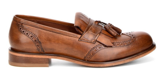 Zapatos De Dama Slip Franco Cuadra En Piel De Bovino Tan | sin intereses