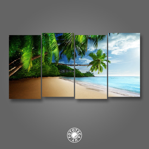 Cuadro Decorativo Mural Paisaje De Playa 120x60cm Vol.1