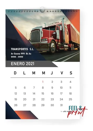 Almanaque Empresarial 31x45cm 13 Hojas Anilladas 50 Unidades