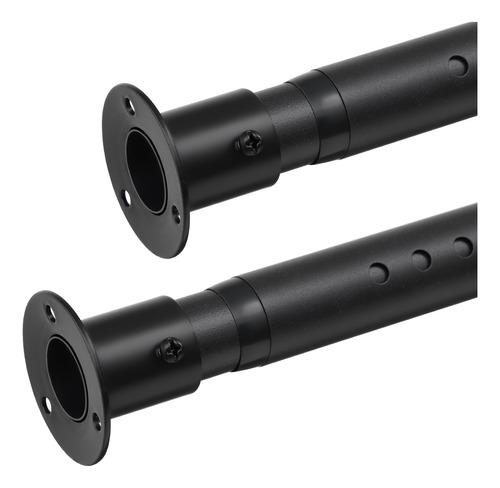 Barras De Clóset Ajustables De 43 A 104 Cm Paquete De 2 Negro Mate (2pcs)