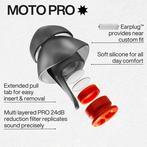 Earpeace Moto Pro Tapones Reutilizables Para Motocicleta Mmg