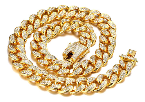 Cadenas Rayfond Para Hombres Oro Con Diamantes Helado Eslabó
