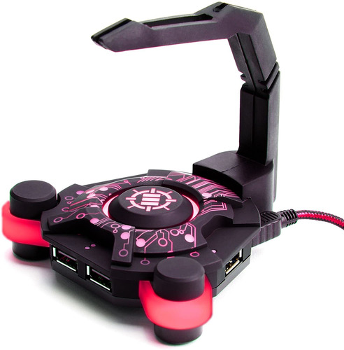 Soporte Para Cable Con Concentrador Usb (luz Roja/negro )