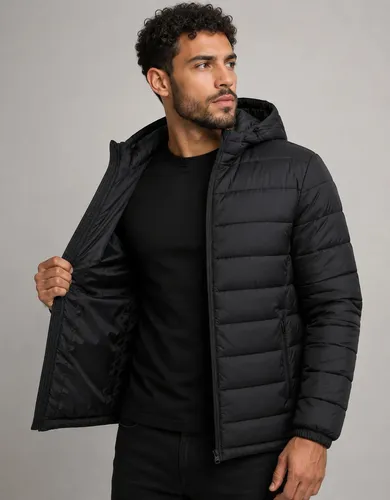 Jaqueta Puffer Bobojaco Corta Vento Nylon Frio Reforçada Preto - foto 1