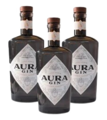 Gin Aura Handcrafted London Dry Enebro Patagónico 700ml X3u 