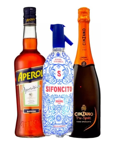 Combo Aperitivo Aperol + Cinzano Pro Sptriz + Soda Sifoncito