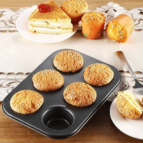 Imagen 3 de 6 de Molde Teflon Muffins X6 Cupcakes Antiadherent - Sheshu Home
