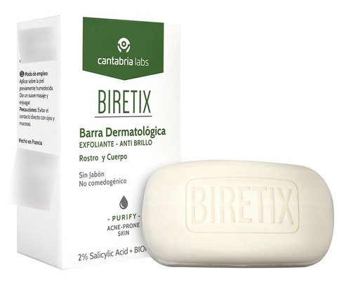Biretix Barra Dermatológica Antiacné Cantabria Labs 80g Tipo De Piel -
