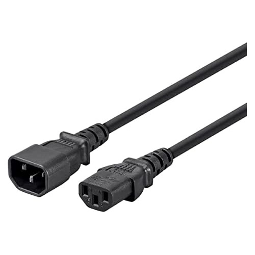 Cable De Extensión De 3 Clavijas De 6 Pies Negro (paqu...