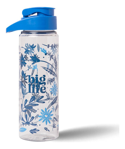 Botella De Hidratación Biglife Transparente Con Tapa Azul Ss