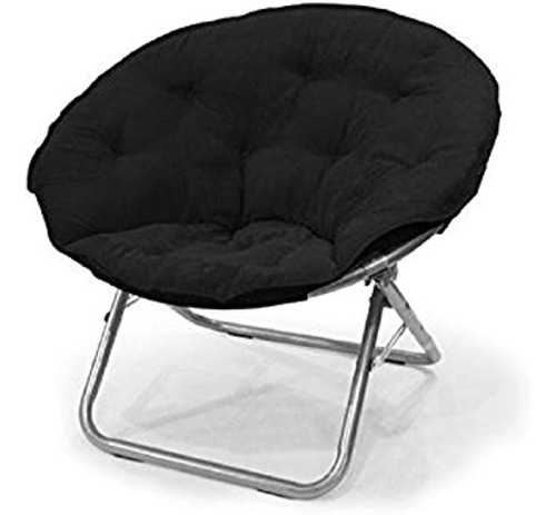 Urban Shop Microsuede Saucer Chair Black