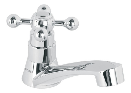 Llave Individual, Lavabo, Abs, Maneral Cruceta, Foset 48383 Acabado Cromado Color Plateado