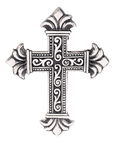 Cruz De Pared Ardor De Plata Antigua Y Negra Para Decoración