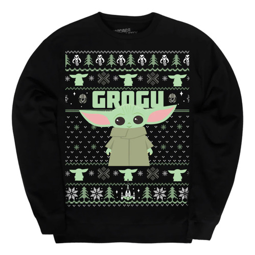 Pullover Máscara De Látex Star Wars Grogu Ugly Hombre