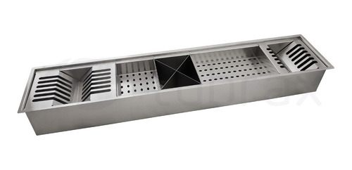 Calha Gourmet Canal Organizador Umida Escorredor Inox Tubrax