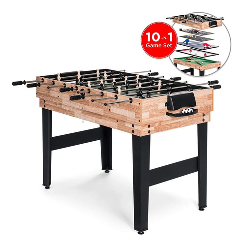 Mesa De Juego 10 En 1 Con Futbolín Ping Pong Hockey Y Mas