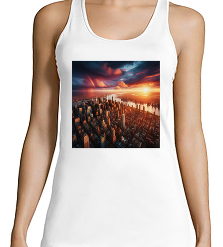 Musculosa Mujer Empire State Building Vista Panorámica M2