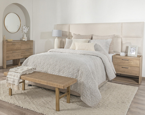 Buro Para Recamara Mesa De Noche Diseño Moderno Minimalista Acabado Mate Color Avellana
