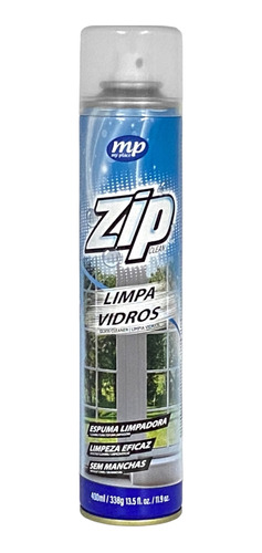 Limpa Vidros Zip Spray Espuma Eficaz Sem Manchas 400ml