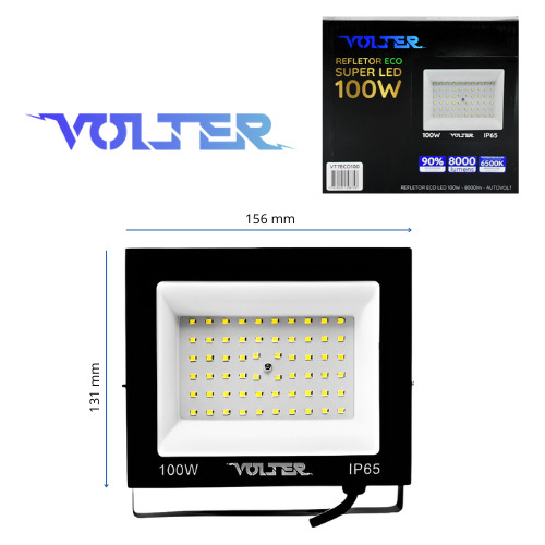 Kit 7 Refletores Holofote 100w Prova Dagua Frio 8000 Lumens