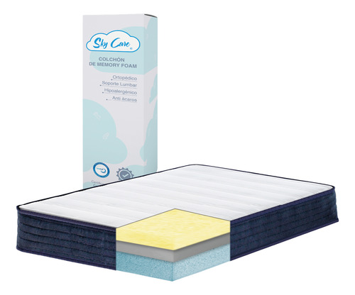 Colchon Sense Individual En Caja Memory Foam 20cm Ergonomico