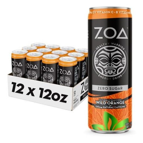 Imagen 1 de 4 de Zoa Sugar Free Energy Drink - Wild Orange 12 Fl Oz - Bebidas