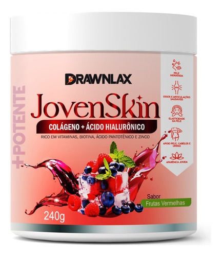 Colágeno Verisol Com Ácido Hialurônico Silício Orgânico 240g Sabor Frutas Vermelhas