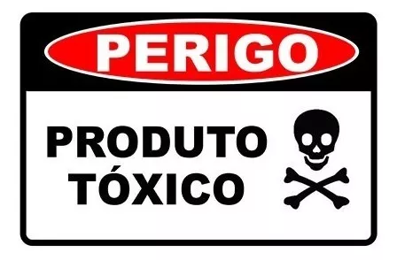 Placa de perigo produto tóxico - Trik