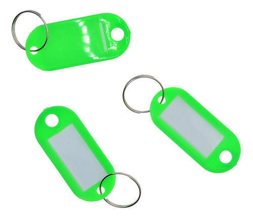 100pcs Llavero Con Etiqueta De Nombre Identificador De Verde