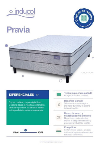 Imagen 6 de 7 de Sommier Inducol Pravia Queen Zize 160x200 Sommier Cuerina