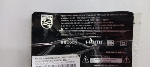 Fuente Pcb:ch1180d-2mf Philips 75pul6653/f8 (Usado)