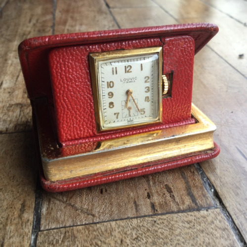 Reloj Libro Miniatura Louvic Antiguo Coleccion Suizo Rar Swt