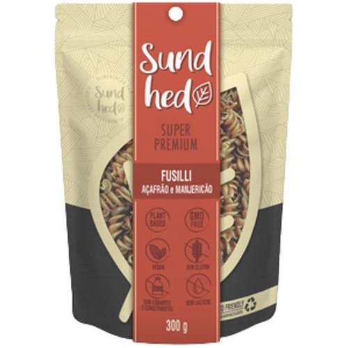 Kit 2x: Fusilli Açafrão/manjericão Sem Glúten Sundhed 300g