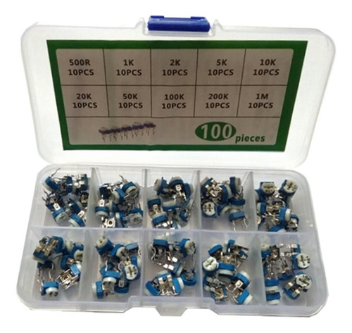 100pcs 10 Value 500 Ohm - 1m De Surtido De Potenciómetros
