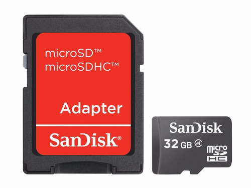 Tarjeta Microsd Sandisk 32gb Con Adaptador Clase 4