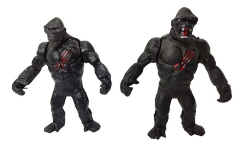 Juguete King Kong Figuras Gorila 2pzs Mono Chango Negros En