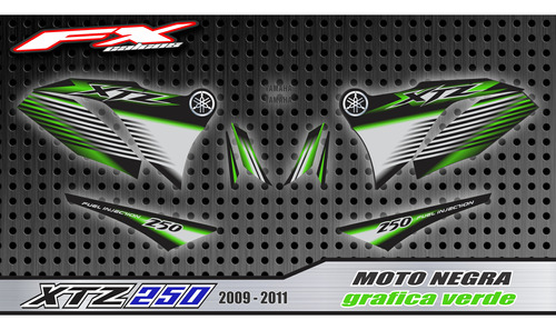 Calcos Opcionales Yamaha Xtz 250 2009-2011 Fxcalcos2