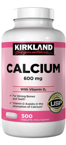 Calcio 600mg Más D3 Kirkland 500 Tabletas Envio Gratis