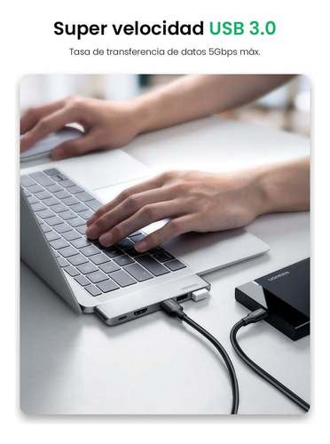 Ugreen 60559.0 Hub Adaptador Usb-c 5 en 2 Para Macbook Air y Pro