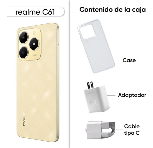 Realme C61 8gb /256 Gb / Nfc *resistente Agua Y Golpes* Sparkle Gold