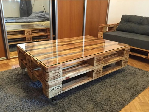 Mesas De Pallets Con Ruedas Negro