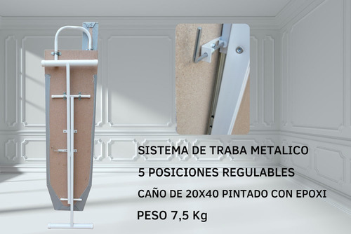Imagen 7 de 10 de Tabla Planchar + Tender 7 Varillas ¡¡combo!!- Disentino®